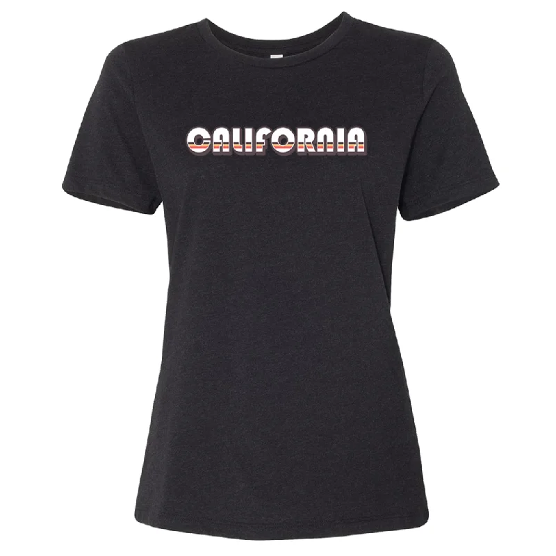 California 70's White Stripes Women's Relaxed Jersey Tee