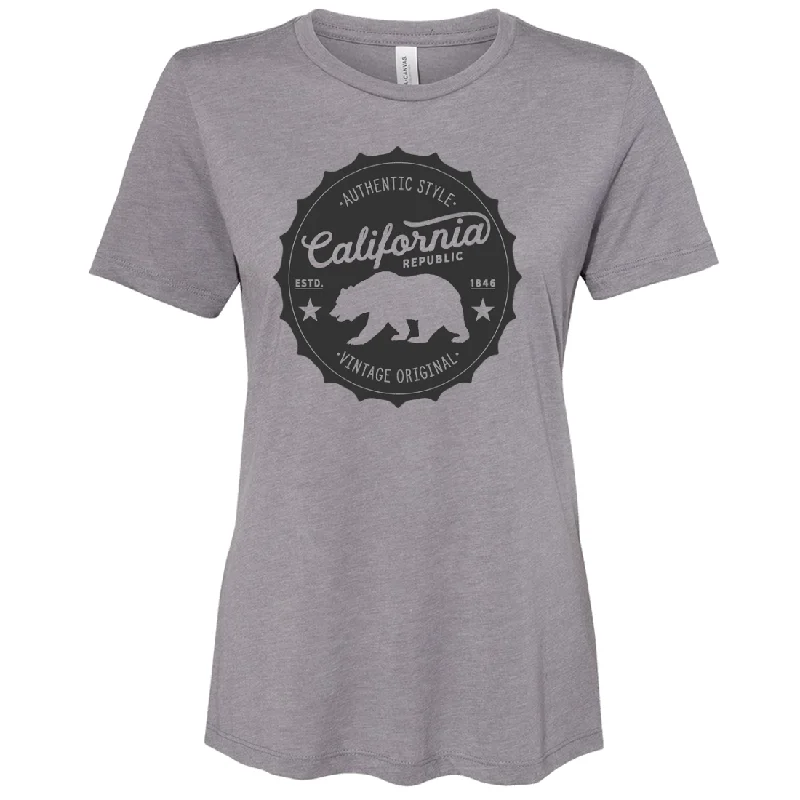 California Authentic Vintage Bottlecap Women's Relaxed Jersey Tee