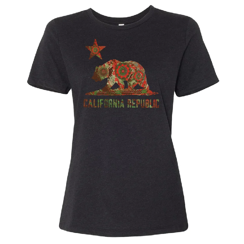 California Chumash Mandala Bear Women's Relaxed Jersey Tee