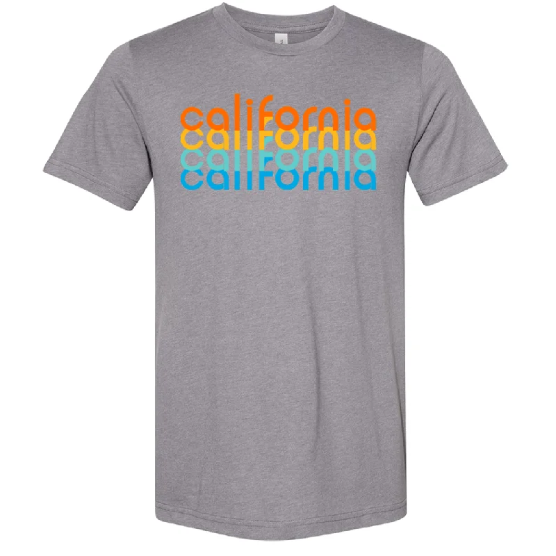 California Rainbow Stack Asst Colors Sueded Tee