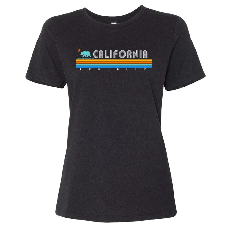 California Republic Vintage Stripe Women's Relaxed Jersey Tee