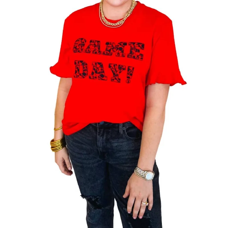 Game Day Spirit Tee In Red/black