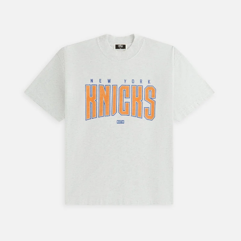 Kith Women for the New York Knicks Arc Mockneck Tee - Light Healther Grey