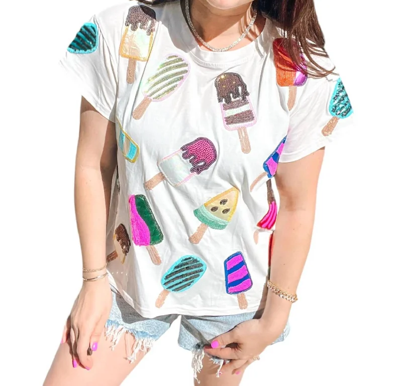 Scattered Popsicle Tee In White